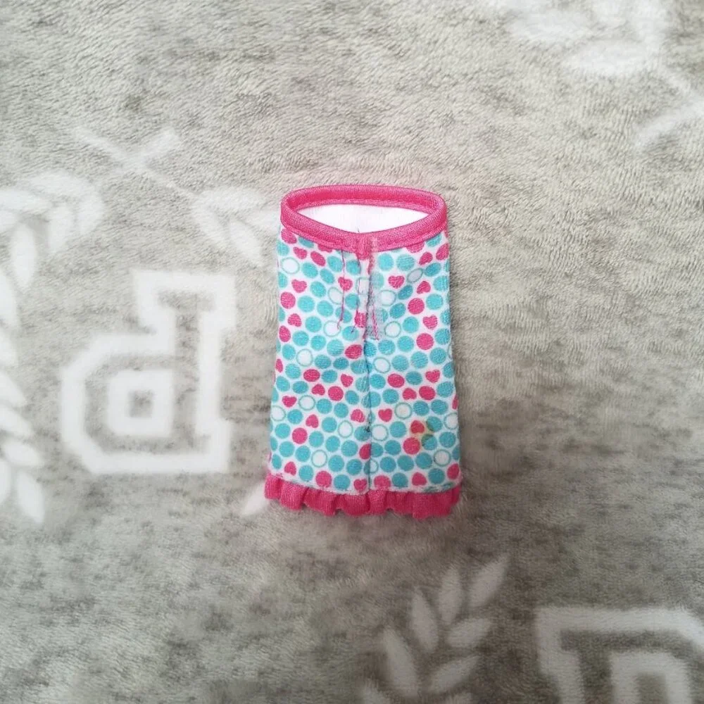 Barbie Accessory Dress Spa Day W7240 Blue White Pink Polka Dot Heart Towel Wrap